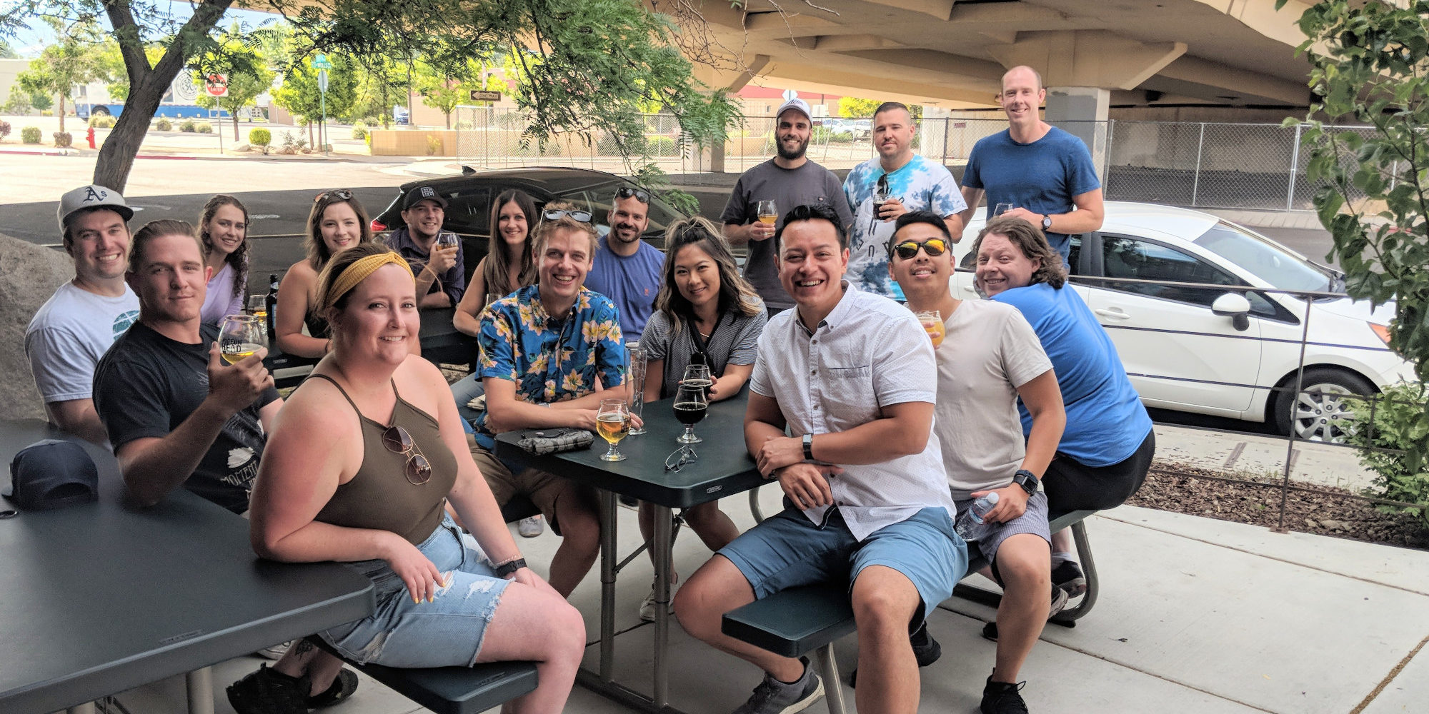Pigeon Head Patio Brew Bike Passengers Enjoy a Patio