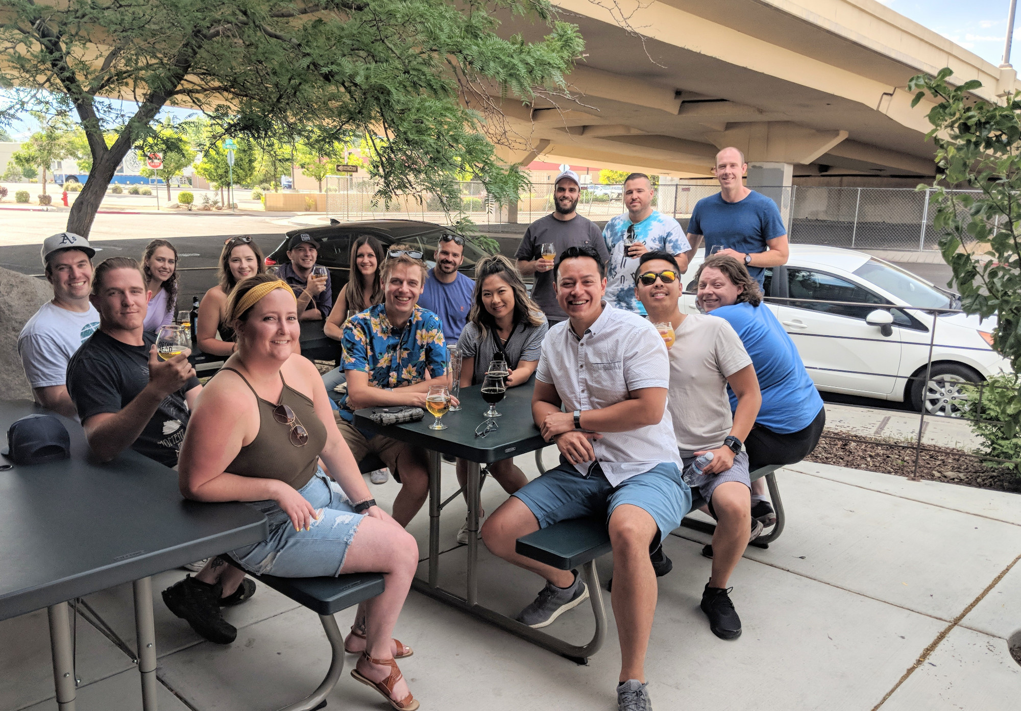 Pigeon Head Patio Brew Bike Passengers Enjoy a Patio