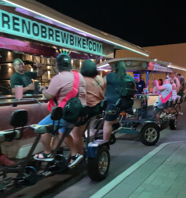 DoubleRenoBrewBike People having fun in Reno on a double bike ride