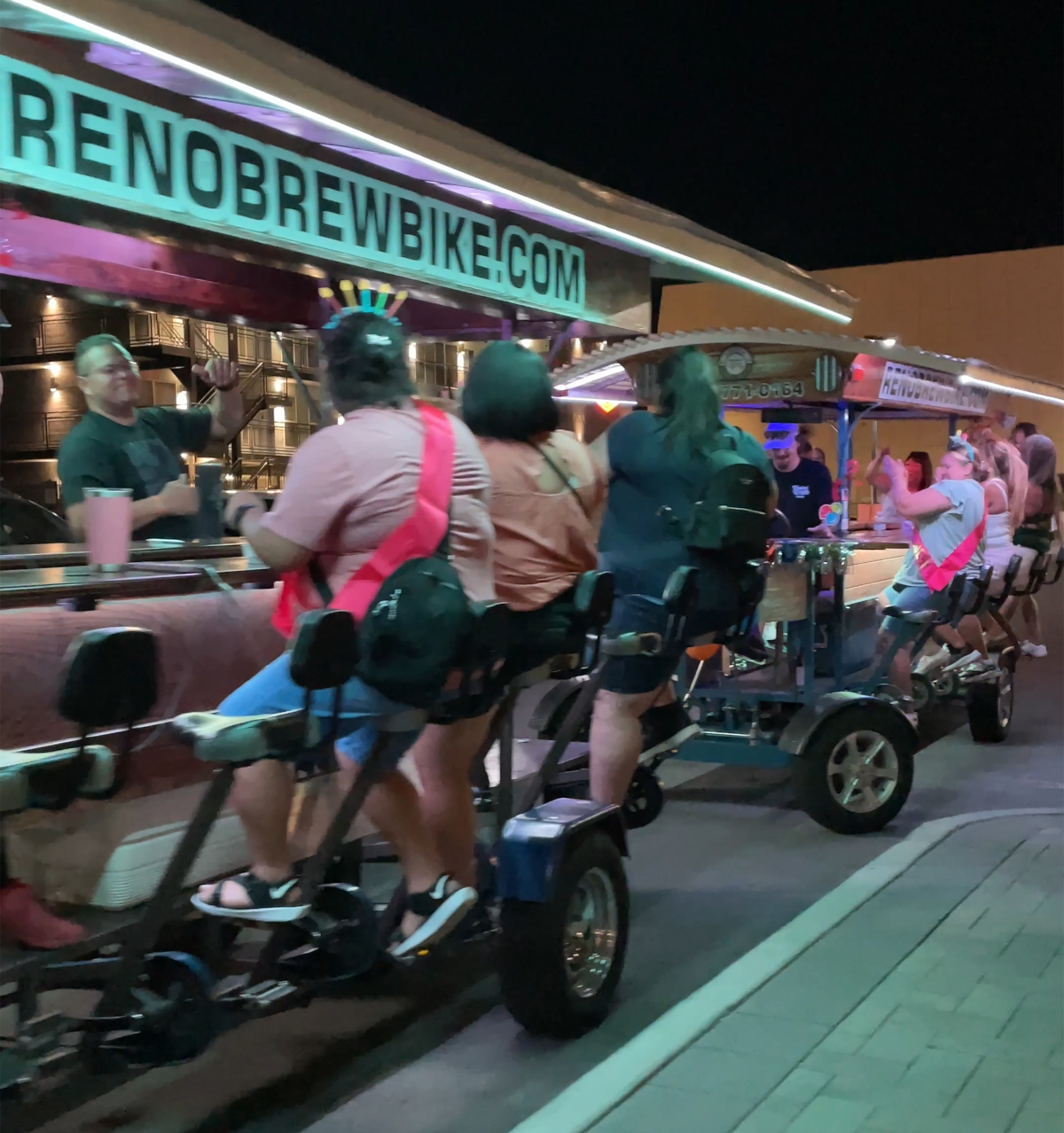 DoubleRenoBrewBike People having fun in Reno on a double bike ride