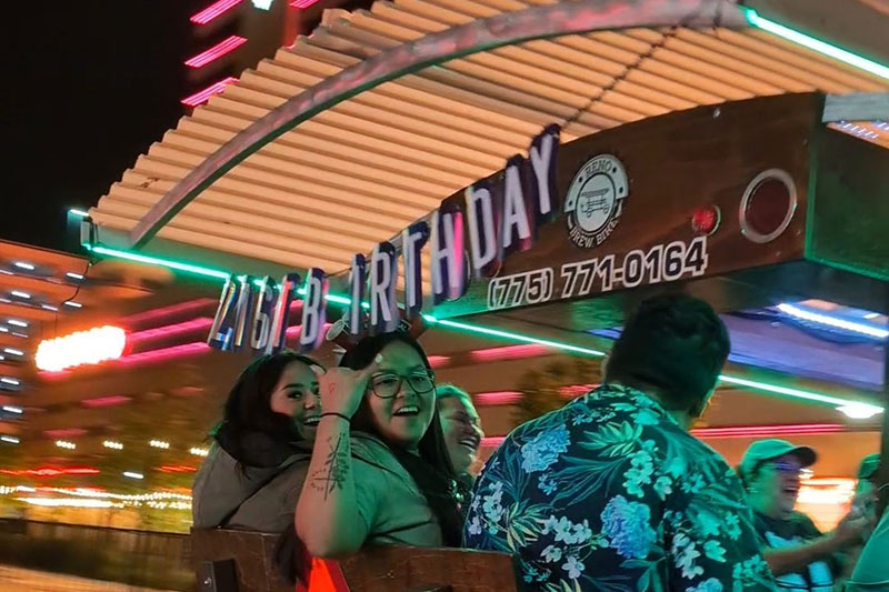 Birthday party tour at night
